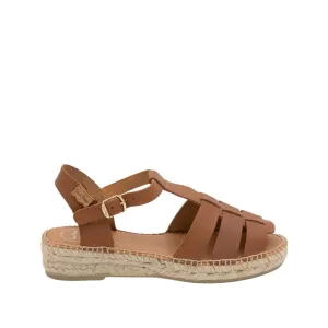 Plain Leather Wedge Espadrille for Women - Emma