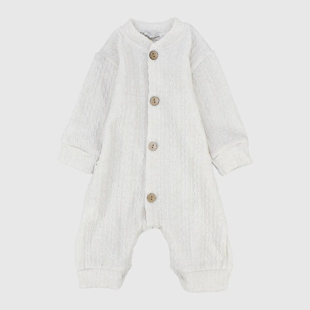 Plain Long-Sleeved Baby Footless Onesie