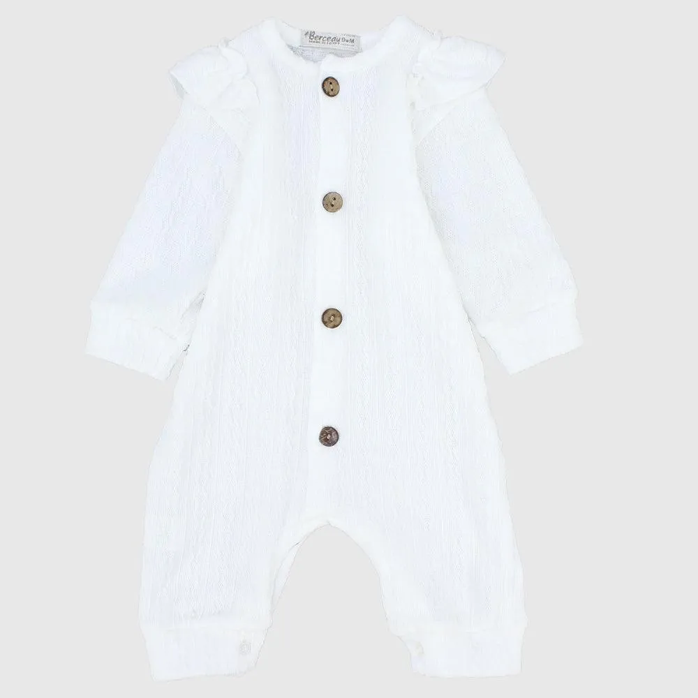 Plain Long-Sleeved Baby Footless Onesie