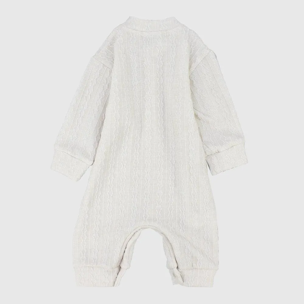 Plain Long-Sleeved Baby Footless Onesie