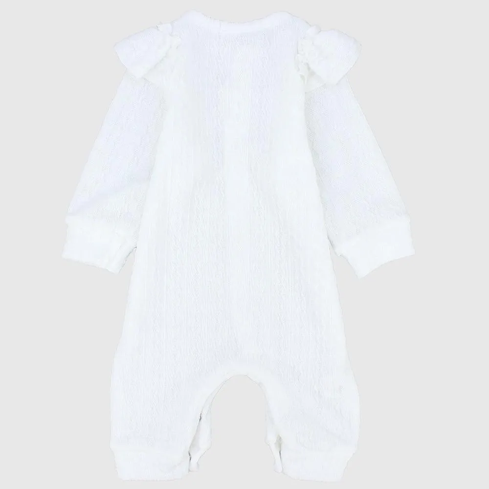 Plain Long-Sleeved Baby Footless Onesie