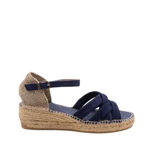 Plain Suede Leather Wedge Espadrille for Women - Buma-A