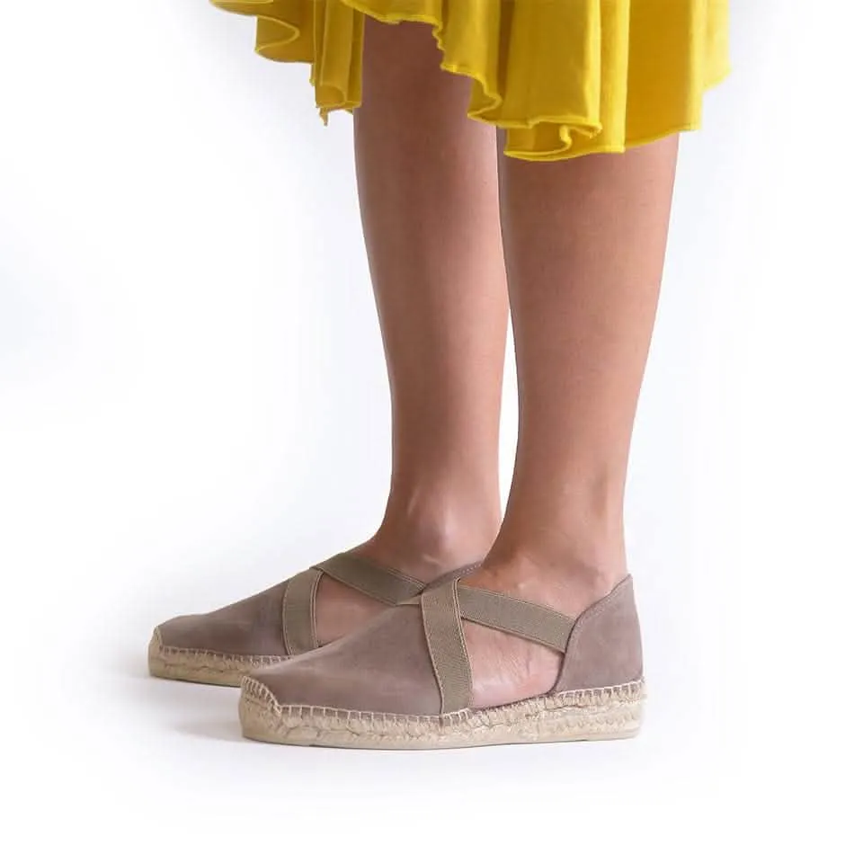 Plain Suede Leather Wedge Espadrille for Women - Enar-A