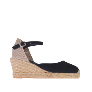 Plain Suede Leather Wedge Espadrille for Women - Lloret-5