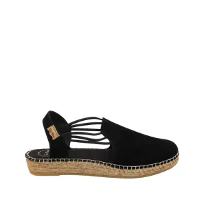 Plain Suede Leather Wedge Espadrille for Women - Nuria