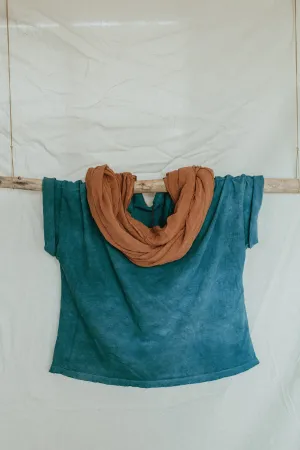 Plant dyed Organic Cotton shawl Minimal gender neutral scarves