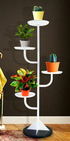 Plant Stands for Indoors and Outdoors, Flower Pot Holder Shelf for Multi Plants ( WHITE PLANTER)