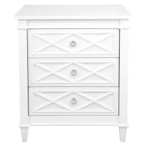 Plantation Bedside Table -  Large White