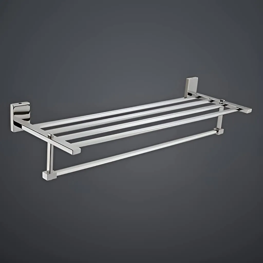 Plantex 304 Grade Stainless Steel 24 inches Long Towel Hanger Towel Rack Stand for Bathroom Accessories - Senso (Chrome)