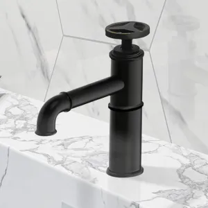 Plantex Pure Brass Single Lever HOT & Cold Water Basin Mixer/Table Top Basin Tap - (Matt Black Finish)