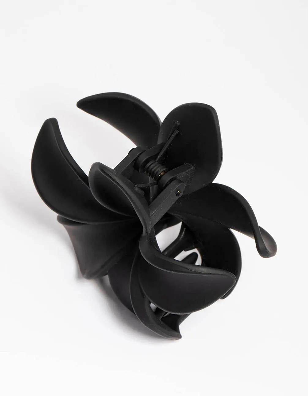 Plastic Black Tropical Flower Claw Clip