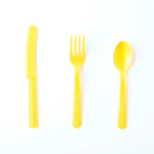 Plastic Cutlery: Sunflower Yellow (18 piece set)