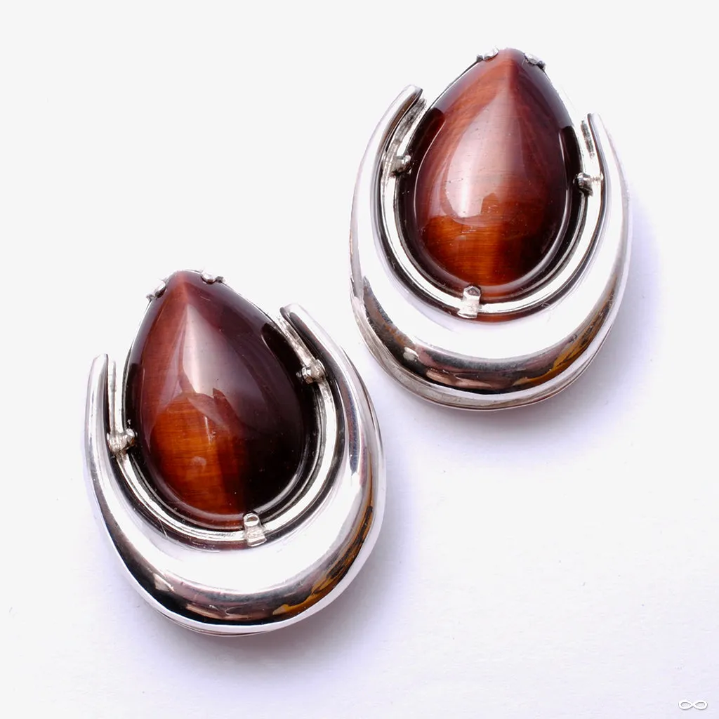 Platform Saddle Spreader Weights with Red Tiger's Eye in 1" from Diablo Organics