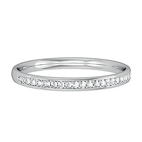 PLATINUM 2mm Diamond Wedding Ring Court Shape Women's Micro Claw Classic Style 0.10ct ALL Sizes