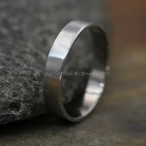 Platinum 4x1mm Flat Band - Matte Finish