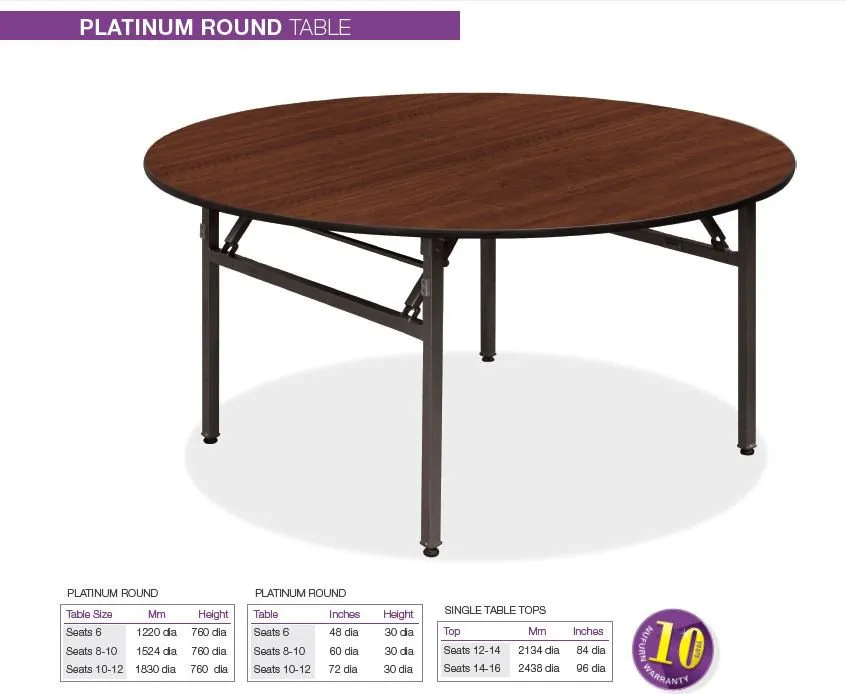 Platinum - 5.5ft Round Folding Banquet Tables