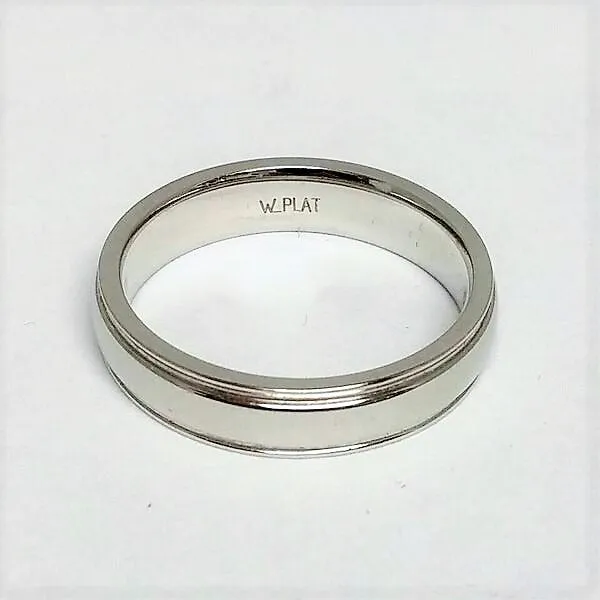 Platinum Beveled Edge Comfort Fit Band