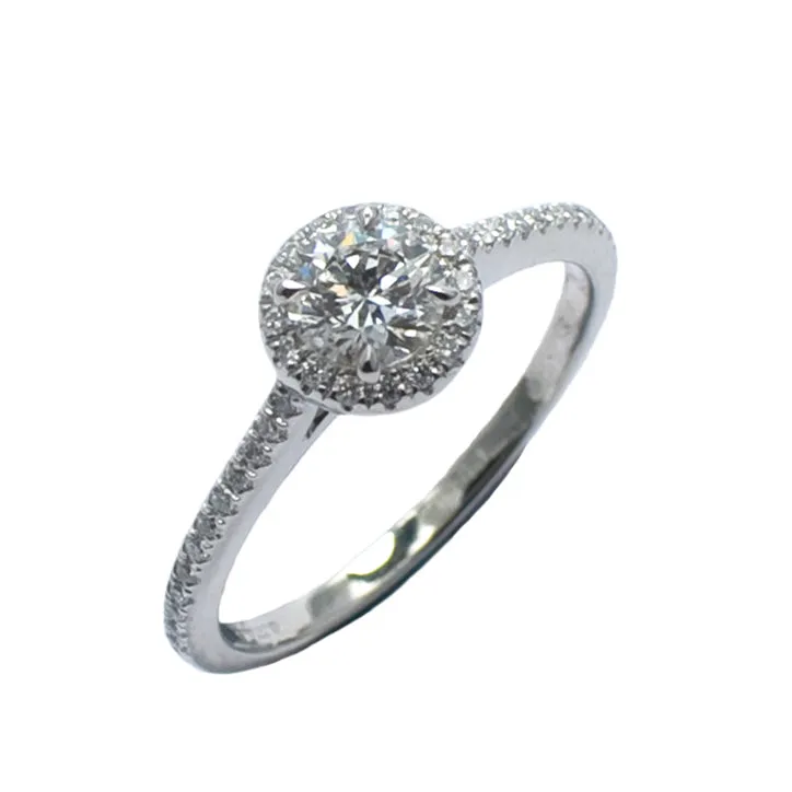 Platinum Diamond Halo Ring