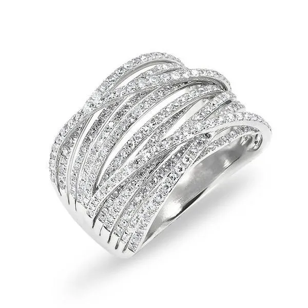 Platinum Diamond Multi CrossOver Ring