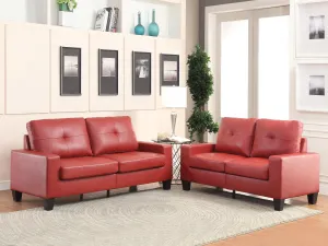 Platinum II Red PU Sofa & Loveseat