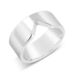 Platinum Notched Wedding Band