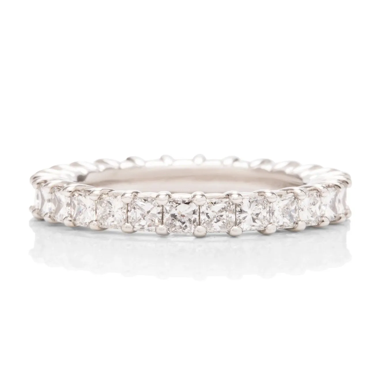 Platinum Radiant Cut Diamond Eternity Band