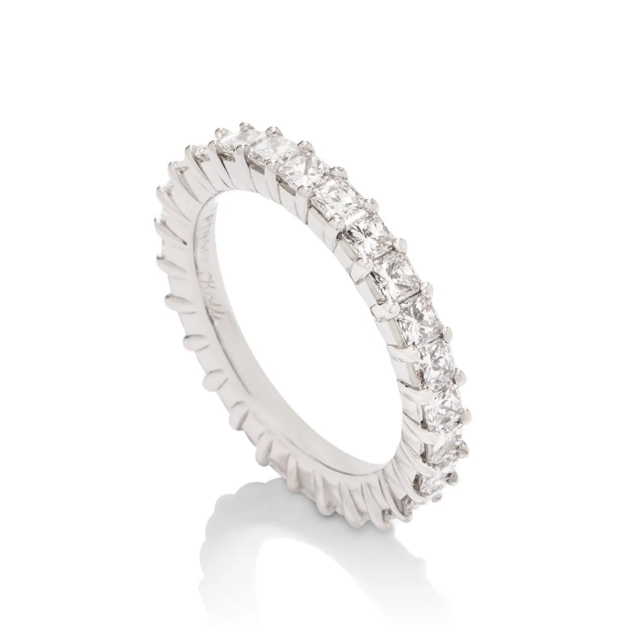 Platinum Radiant Cut Diamond Eternity Band