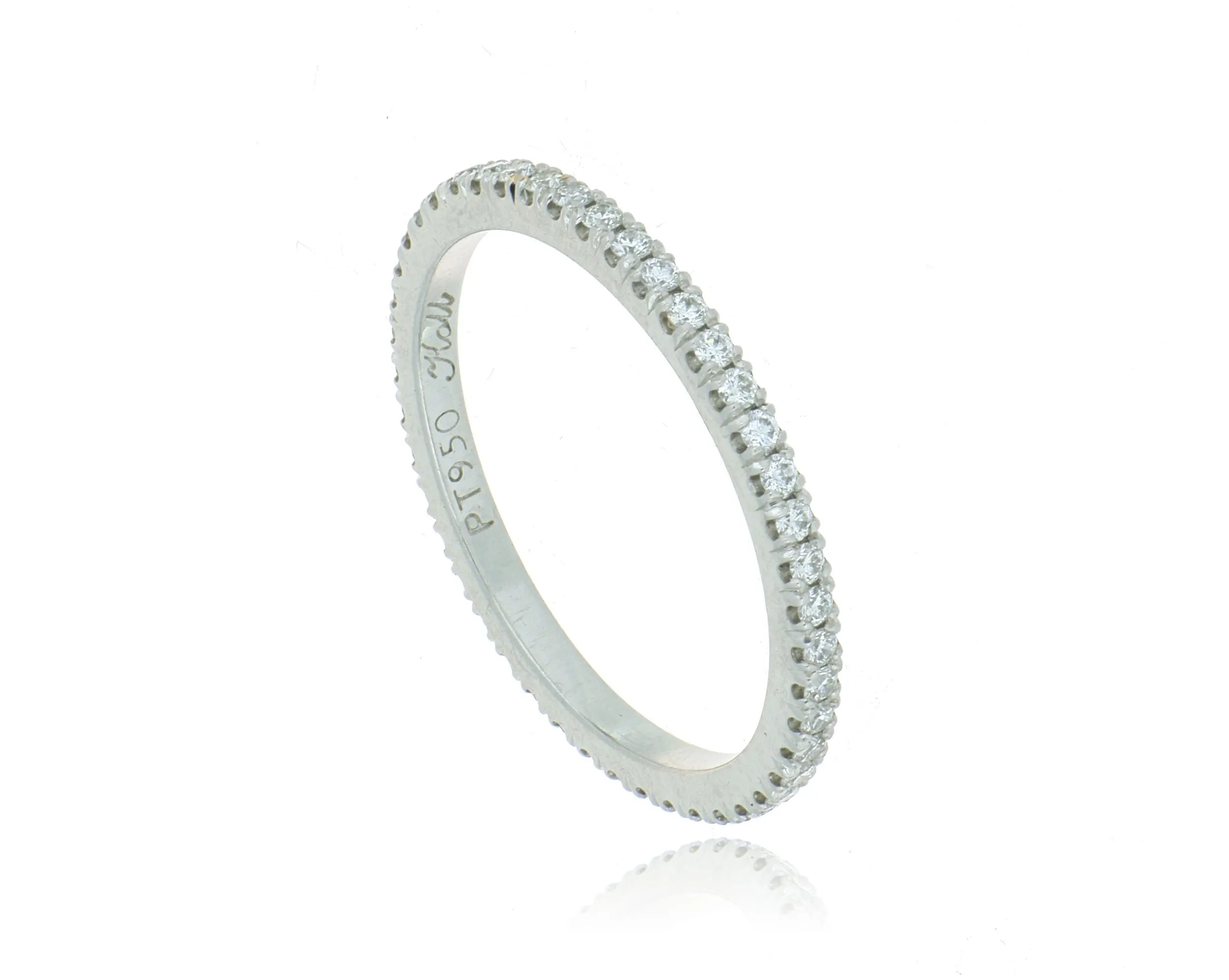 Platinum Scallop Diamond Eternity Band