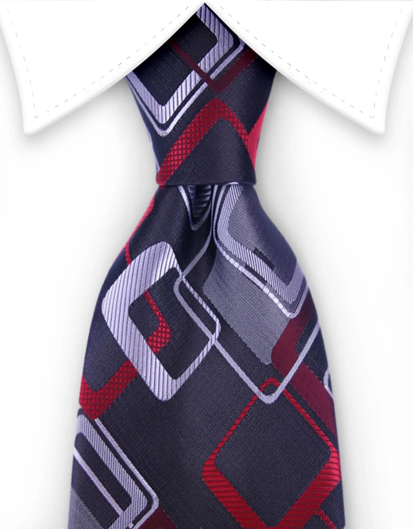 Platinum, Silver, Red Funky Tie