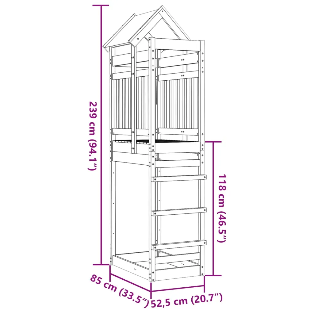 Play Tower 85x52.5x239 cm Solid Wood Pine