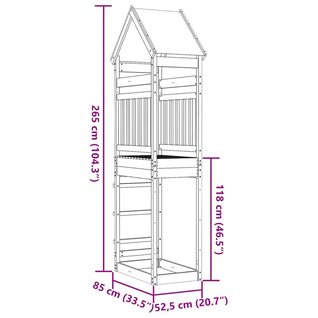 Play Tower 85x52.5x265 cm Solid Wood Pine