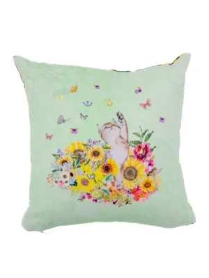 Playful Kitten Throw Pillow