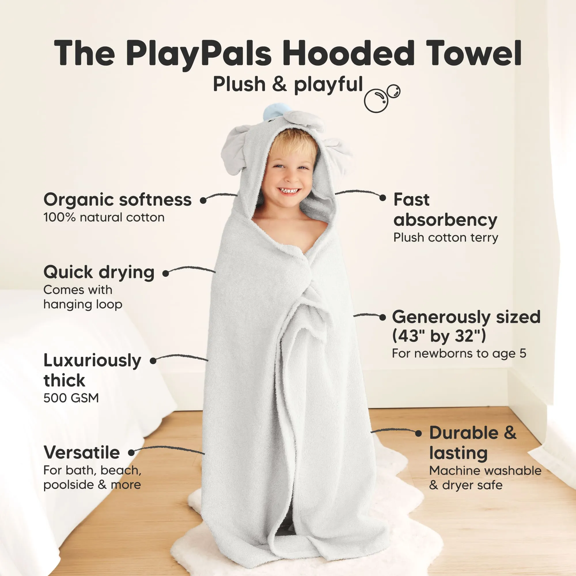 PlayPals Hooded Towel (Ethan)