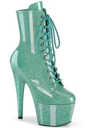 Pleaser USA Adore-1020GP 7inch Pleaser Boots - Aqua Glitter