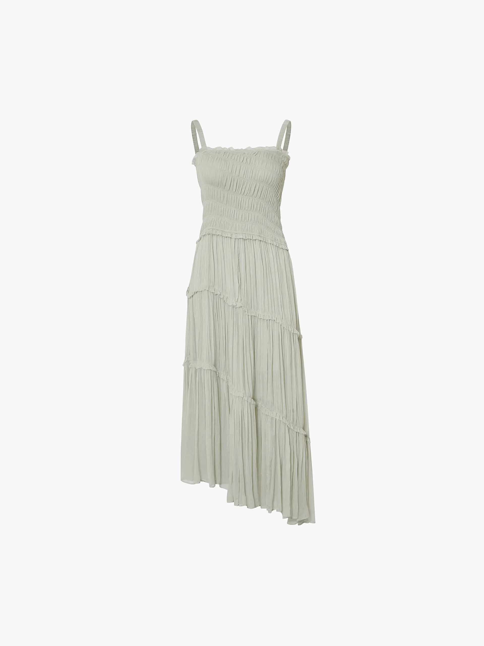 Pleated Detail Chiffon Dress