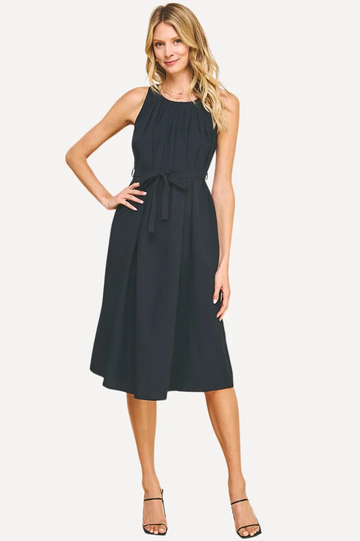 Pleated Midi Dress