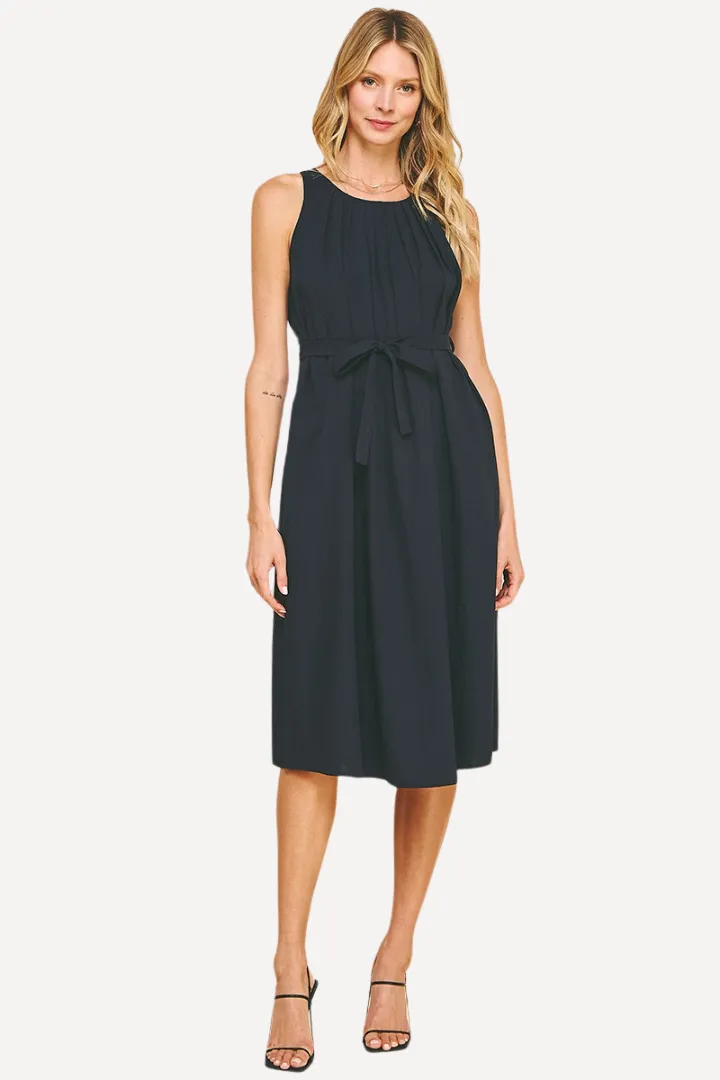 Pleated Midi Dress