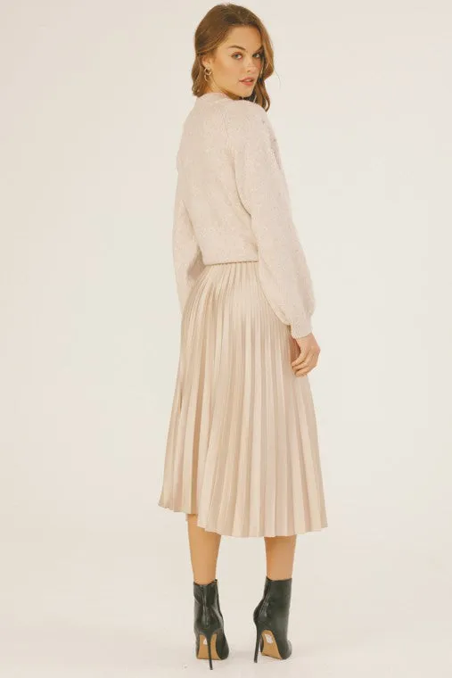 Pleated Midi Skirt