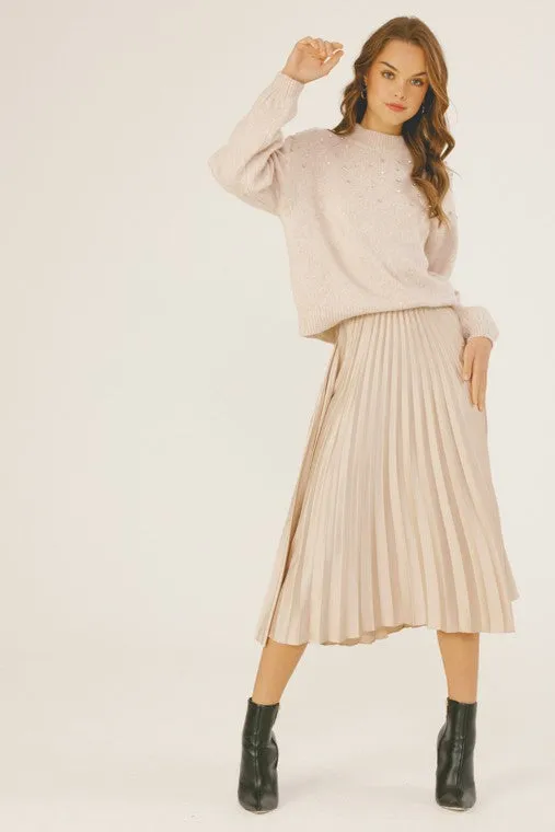 Pleated Midi Skirt