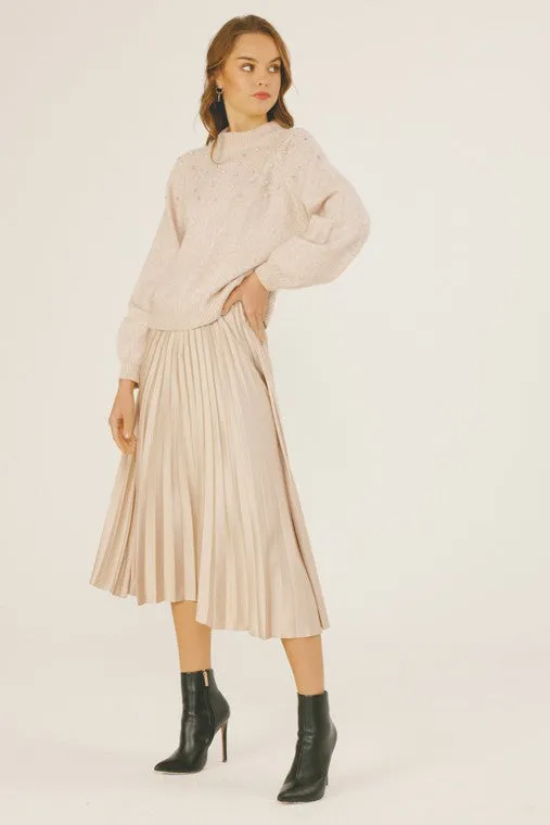 Pleated Midi Skirt