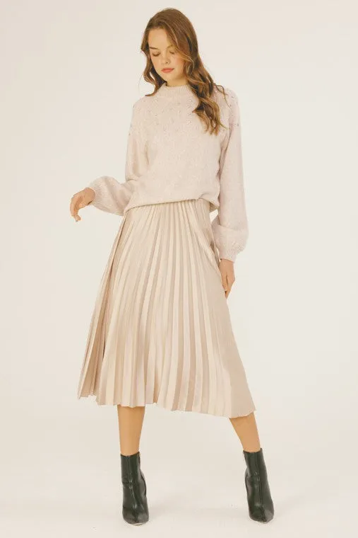 Pleated Midi Skirt