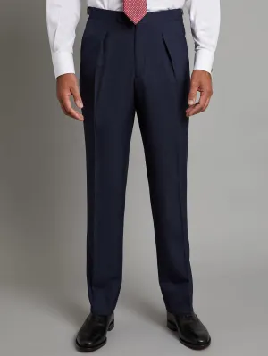 Pleated Suit Pants - Plain Navy