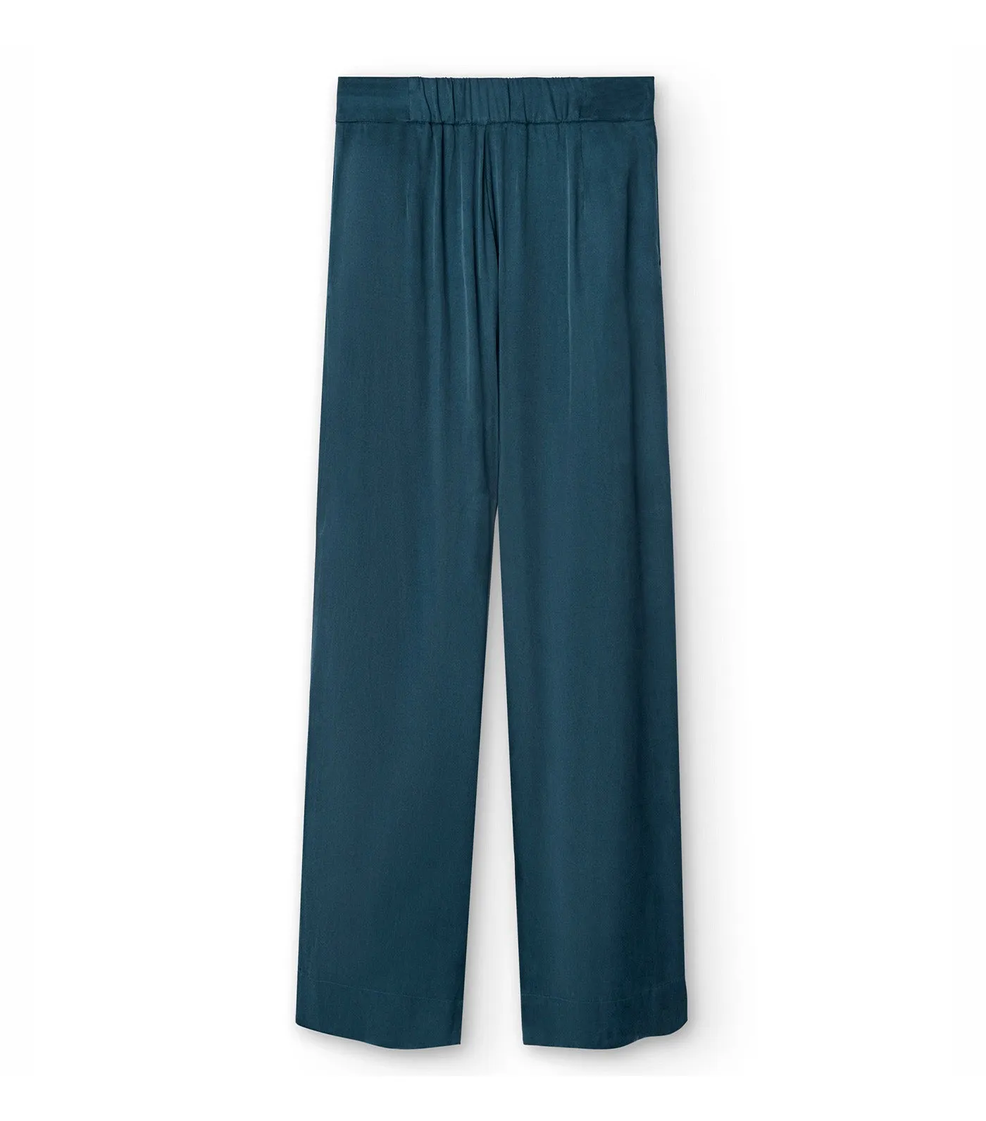 Pleated Trousers Petrol Blue