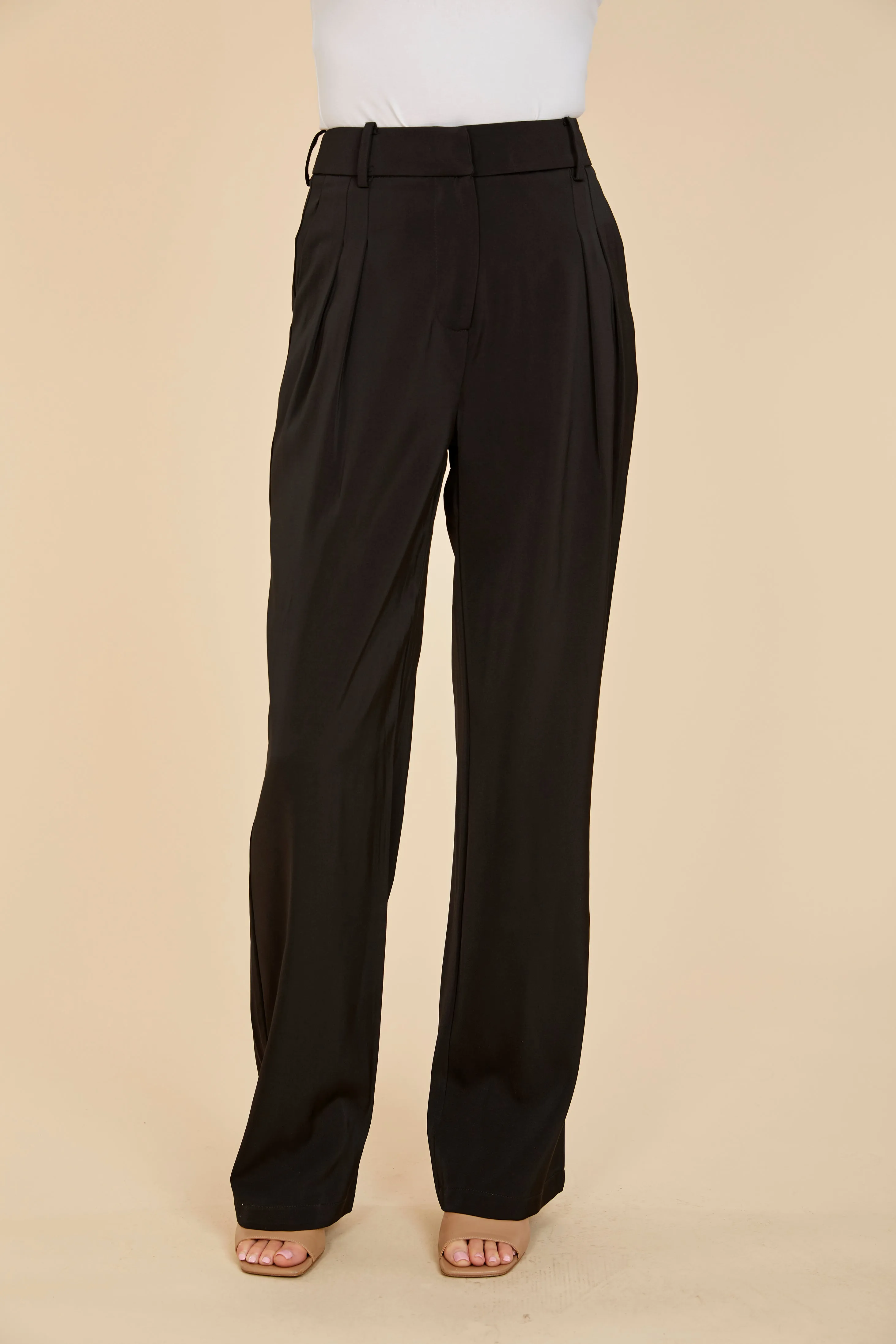 Pleated Wide Leg Trouser