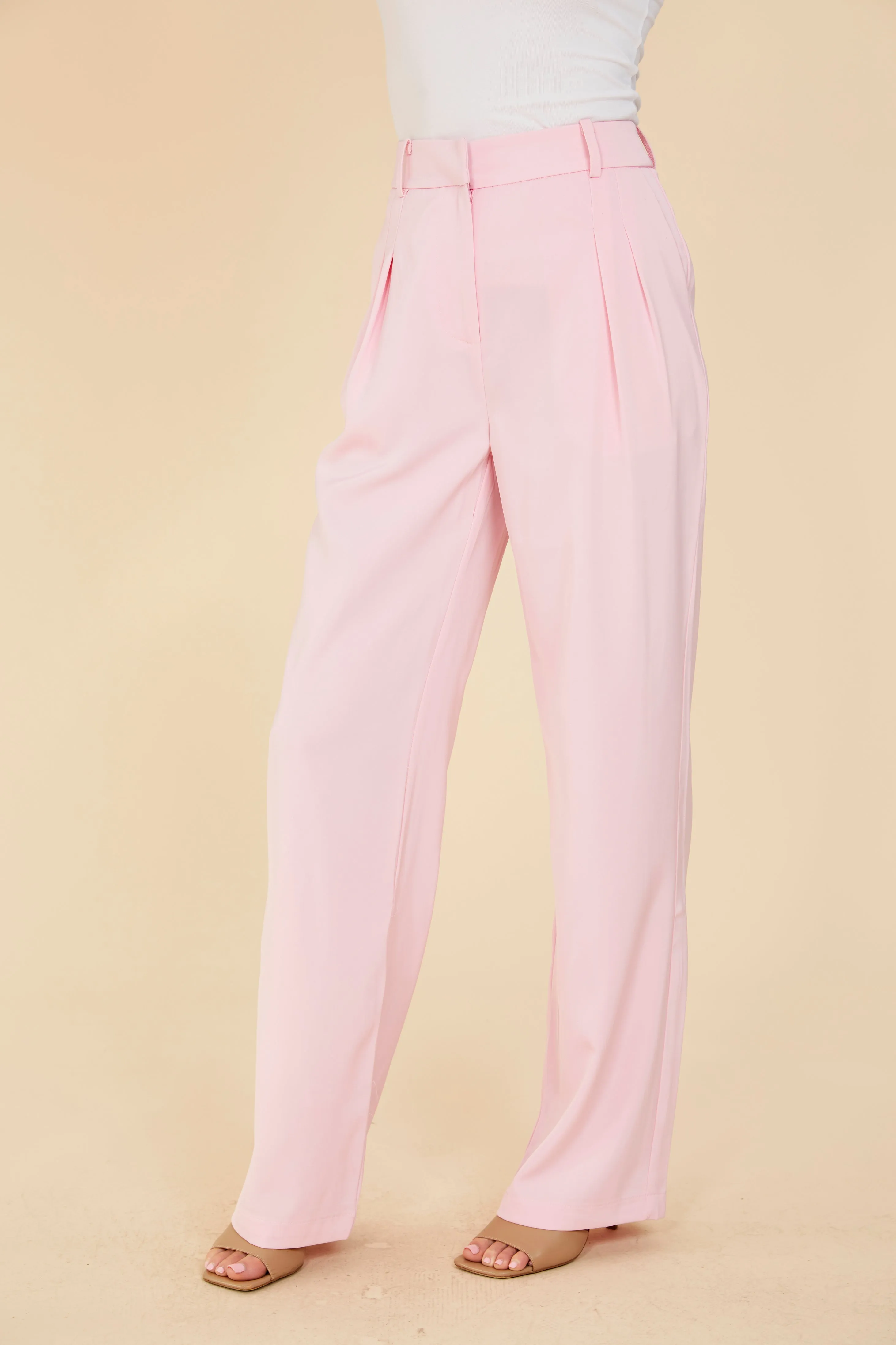 Pleated Wide Leg Trouser