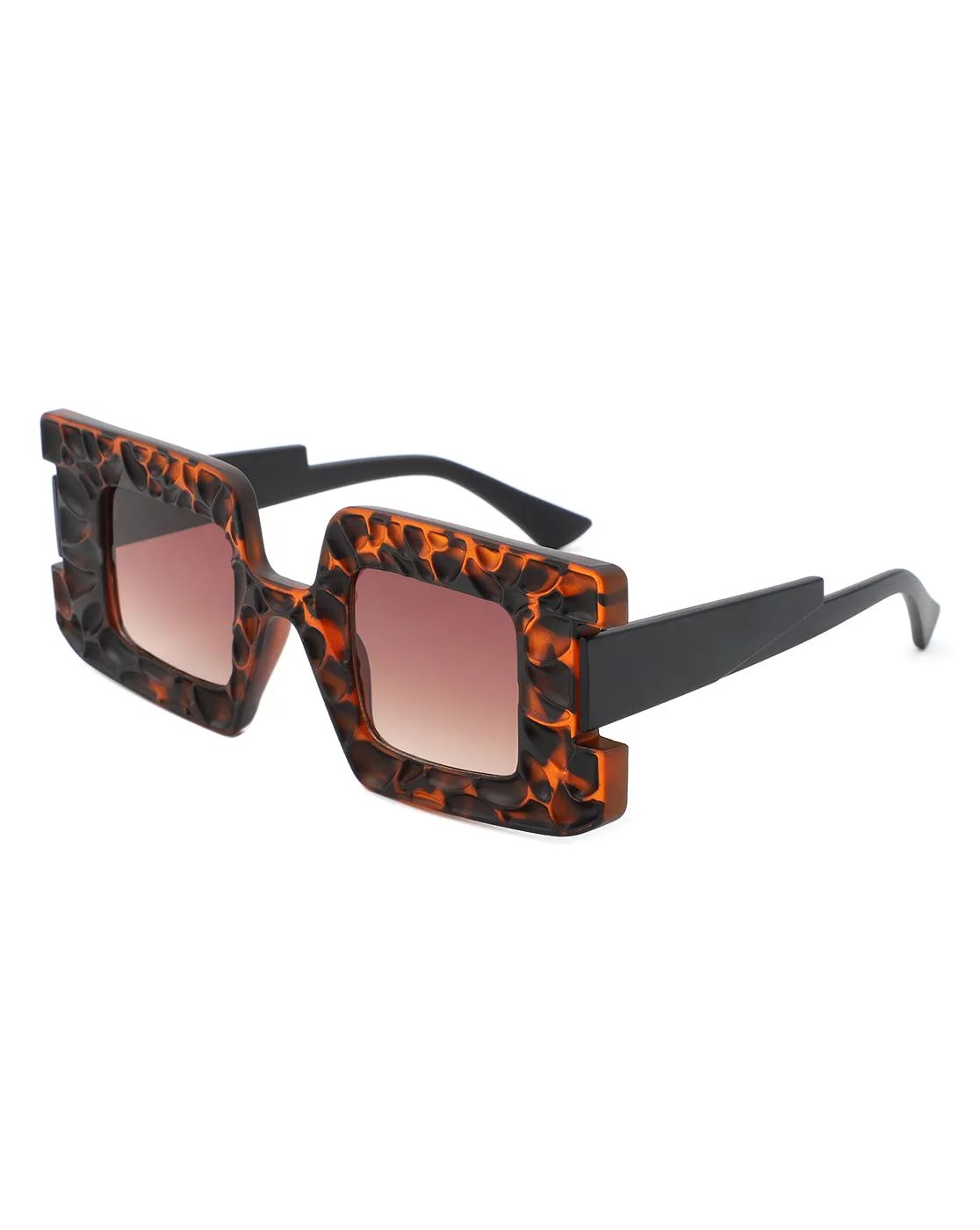 Pledge - Modern Chunky Geometric Square Fashion Sunglasses