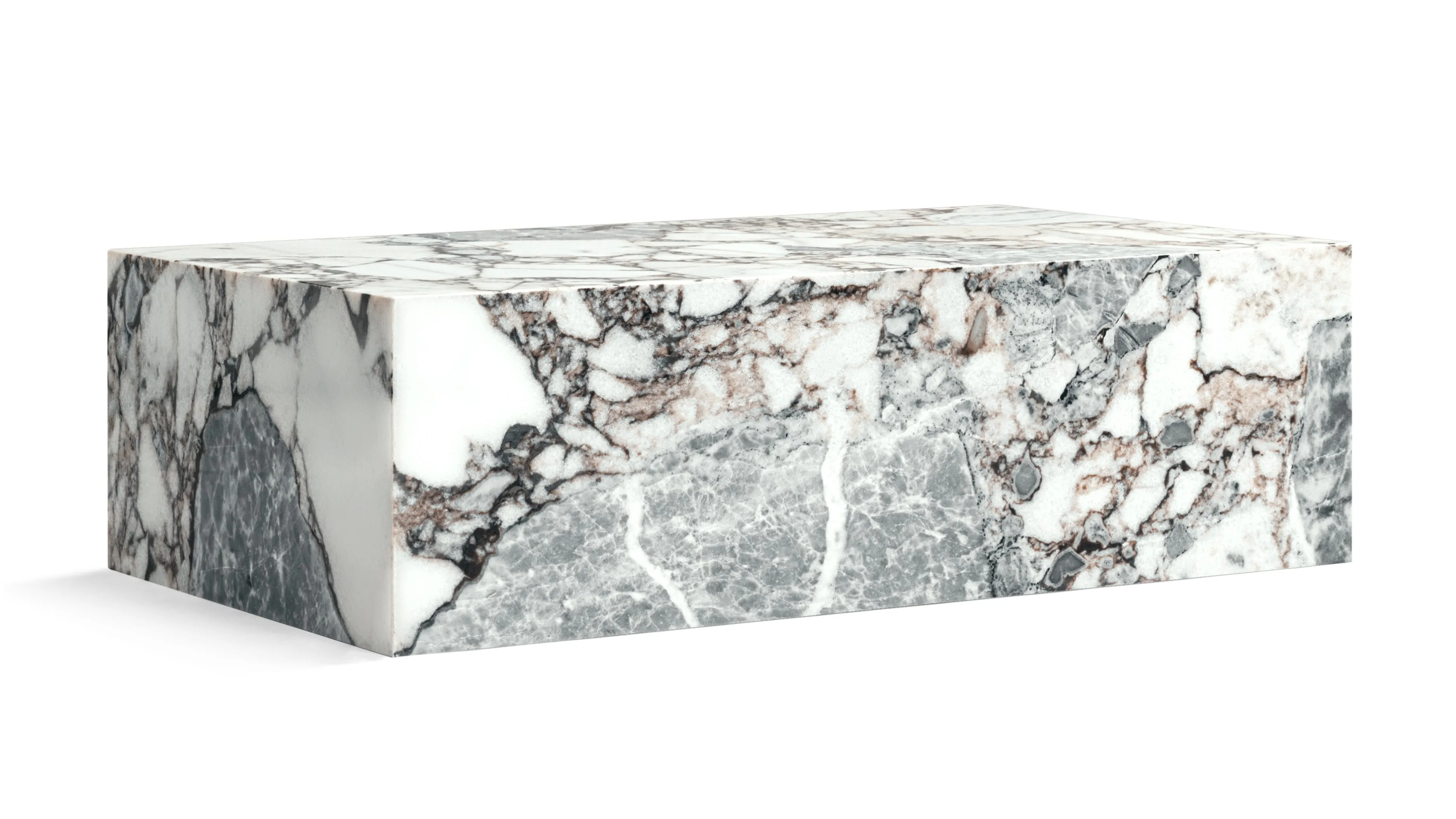 Plinth - Plinth Coffee Table, Modellato Marble