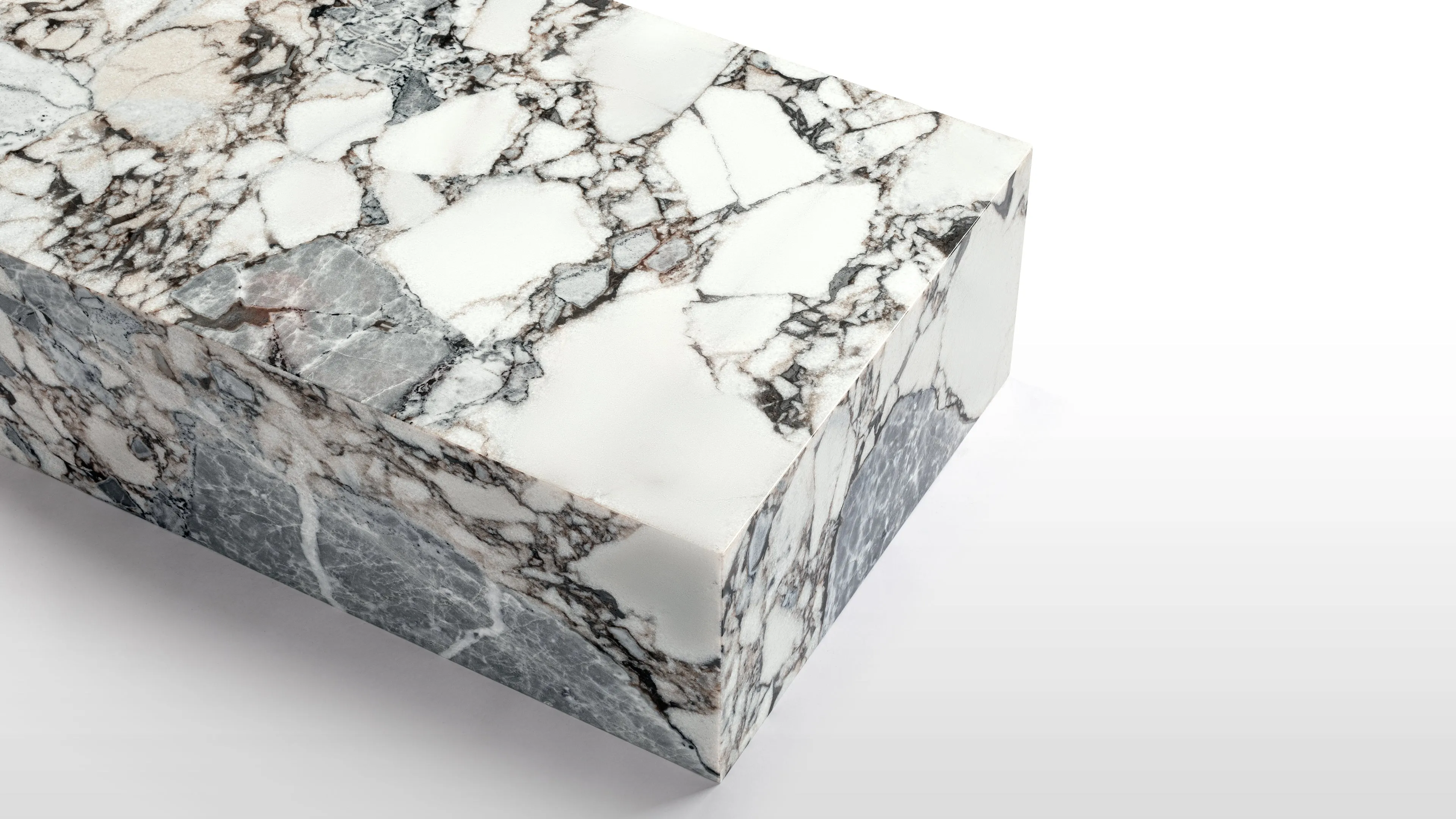 Plinth - Plinth Coffee Table, Modellato Marble