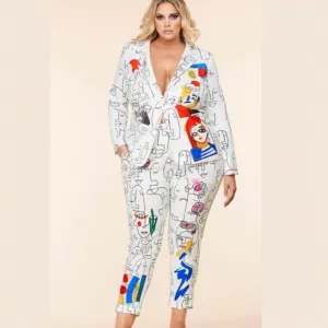 PLTP4805 Artsy Print Blazer set