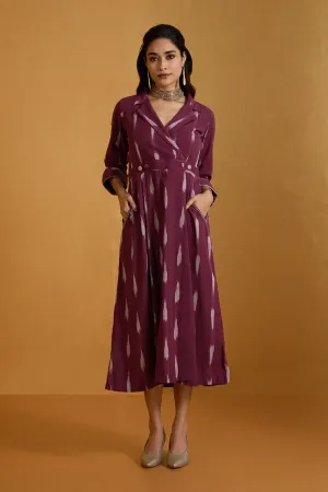 Plum Dusk Reverie Long Trench Dress